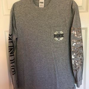 PINK Victoria’s Secret Long Sleeved Bling Tee